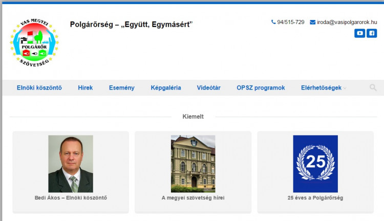 Elindult a Vas Megyei Polgárőr Szövetség honlapja